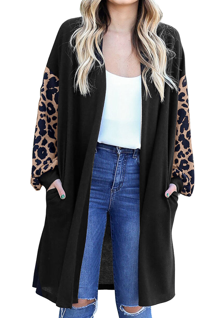 Women Open-Front Drop Shoulder Oversized Sweater Cardigan